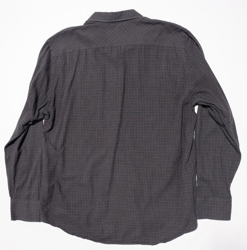 Billy Reid Shirt XL Standard Men's Long Sleeve Italy Gray Plaid Button-Front