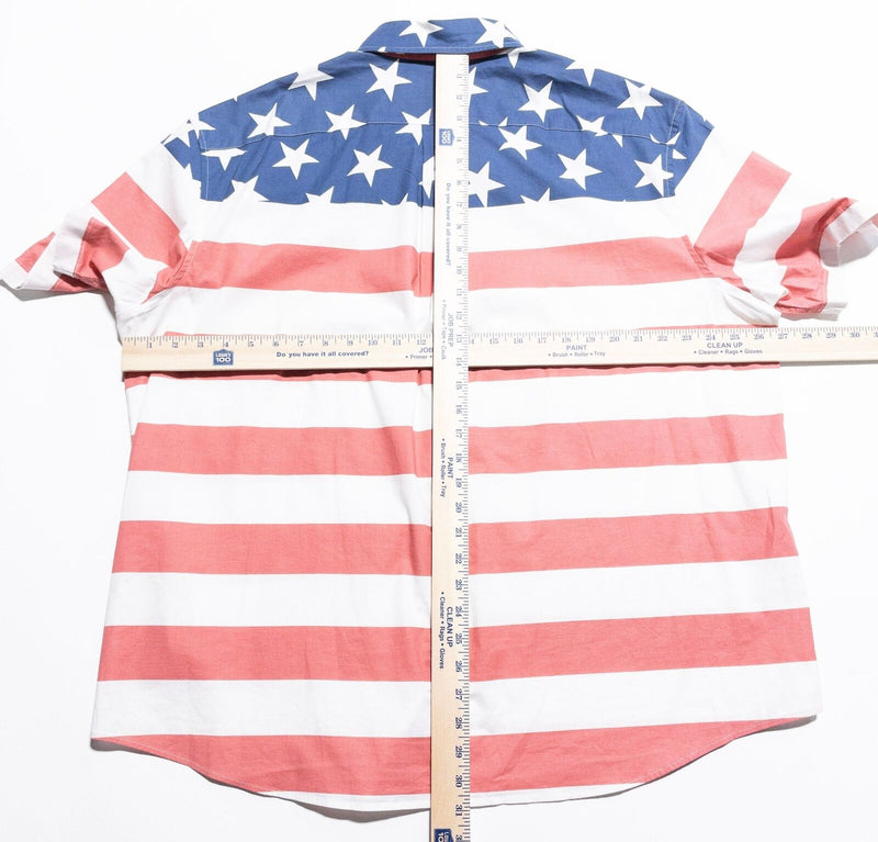Vineyard Vines USA Flag Shirt Mens 2XL Classic Fit Whale Stars Stripes Patriotic