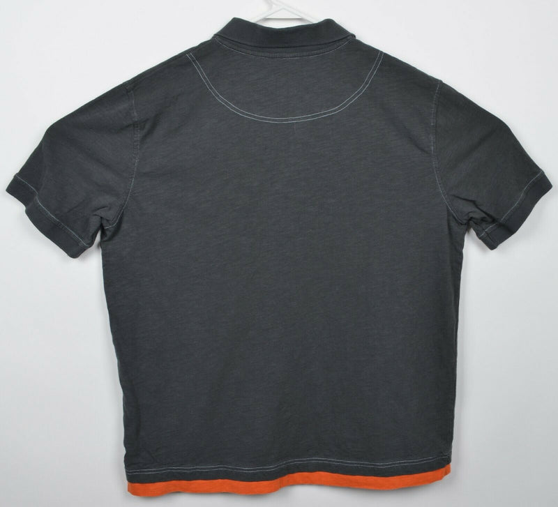 Carbon 2 Cobalt Men's Large Dark Gray Orange Double-Shirt Polo Shirt