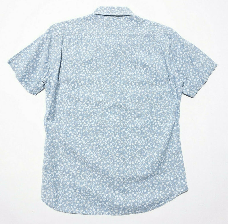 Bonobos Shirt Medium Slim Riviera Chambray Blue Floral Starry Night Short Sleeve