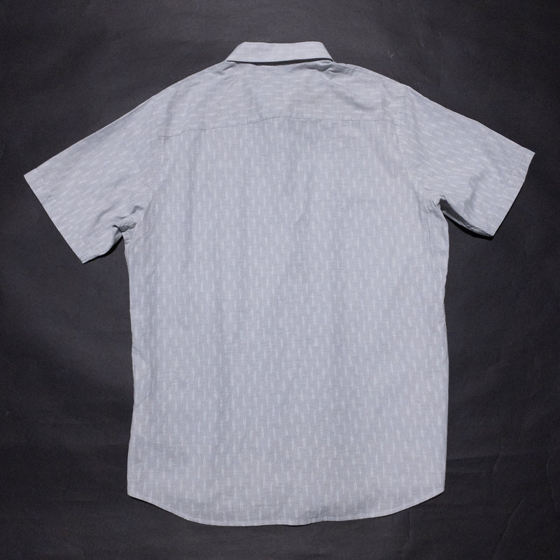 Travis Mathew Button-Up Shirt Men's XL Gray Geometric Short Sleeve Casual