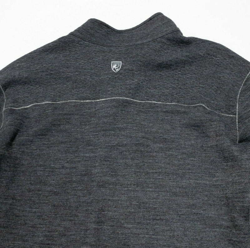 Kuhl Merino Wool Base Layer 1/4 Zip Gray Long Sleeve Pullover Men's Large