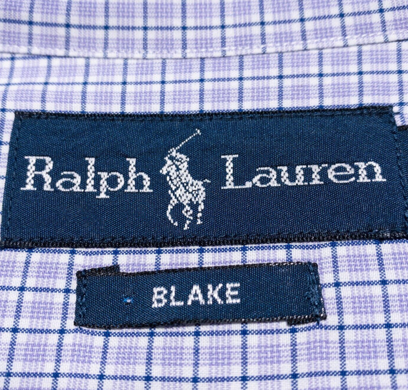 Polo Ralph Lauren Shirt Men 2XLT Tall Plaid Check Purple Long Sleeve Button-Down