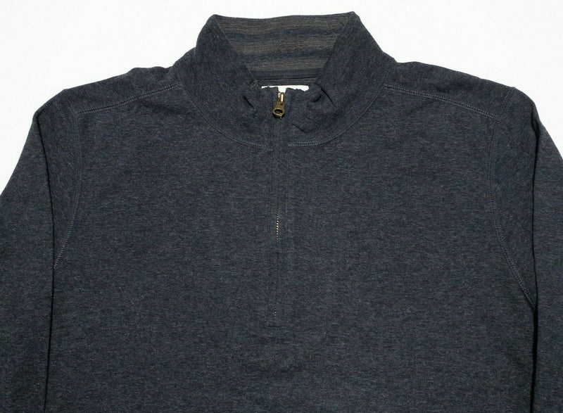 Billy Reid Sweater Men's Large Heather Gray Cotton Blend 1/4 Zip Pullover