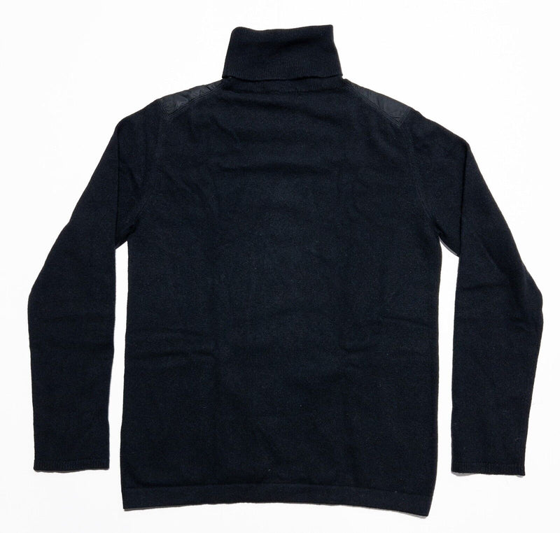 Burberry Cashmere Sweater Women's Medium Turtleneck Pullover Elbow Pads Black
