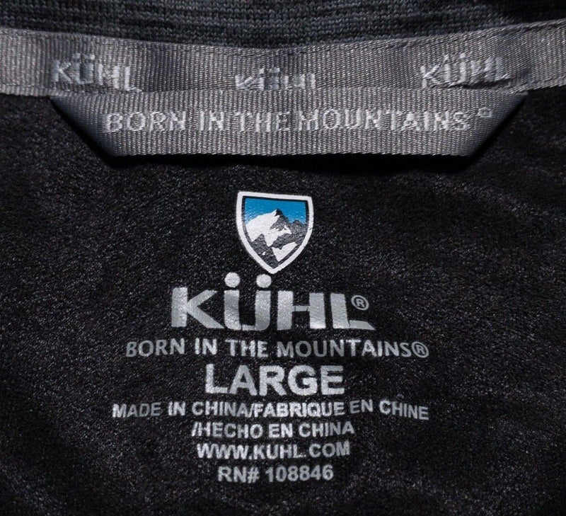 Kuhl 1/4 Zip Men's Large Pullover Heather Gray Wicking Stretch Outdoor Hiking