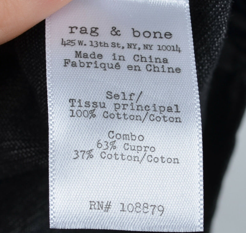 Rag & Bone New York Men's Small Slim Fit Gray Long Sleeve Button-Front Shirt