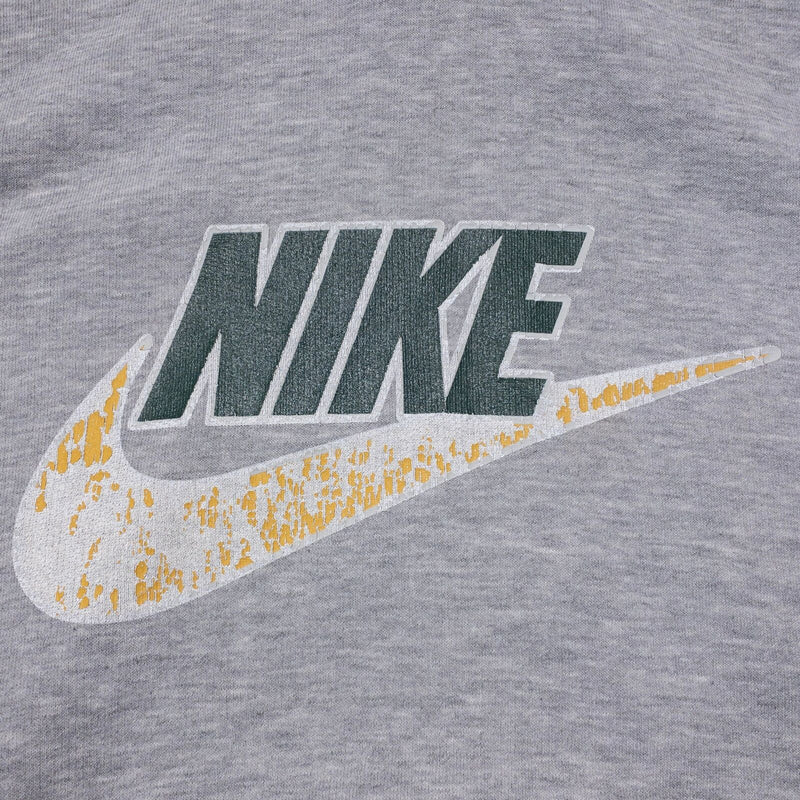 Vintage Nike Center Swoosh Hoodie Men's Large Pullover Sweatshirt Distressed Y2K