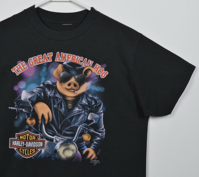 Vintage 1991 3D Emblem Men's Medium? Great American Hog Harley-Davidson T-Shirt