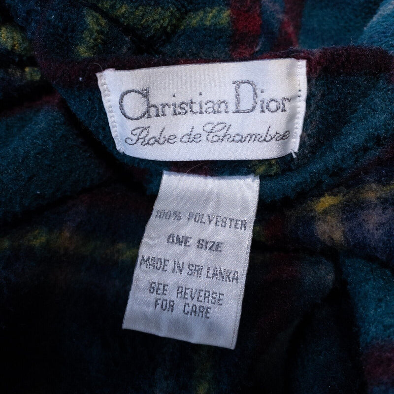 Vintage Christian Dior Bathrobe Men's One Size Vintage 90s Robe De Chambre Plaid