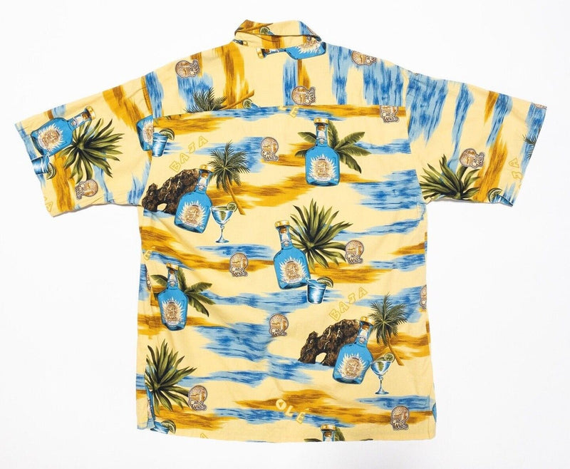 Tori Richard Hawaiian Shirt Medium Mens Cabo Wabo Tequila Baja Aloha Camp Yellow
