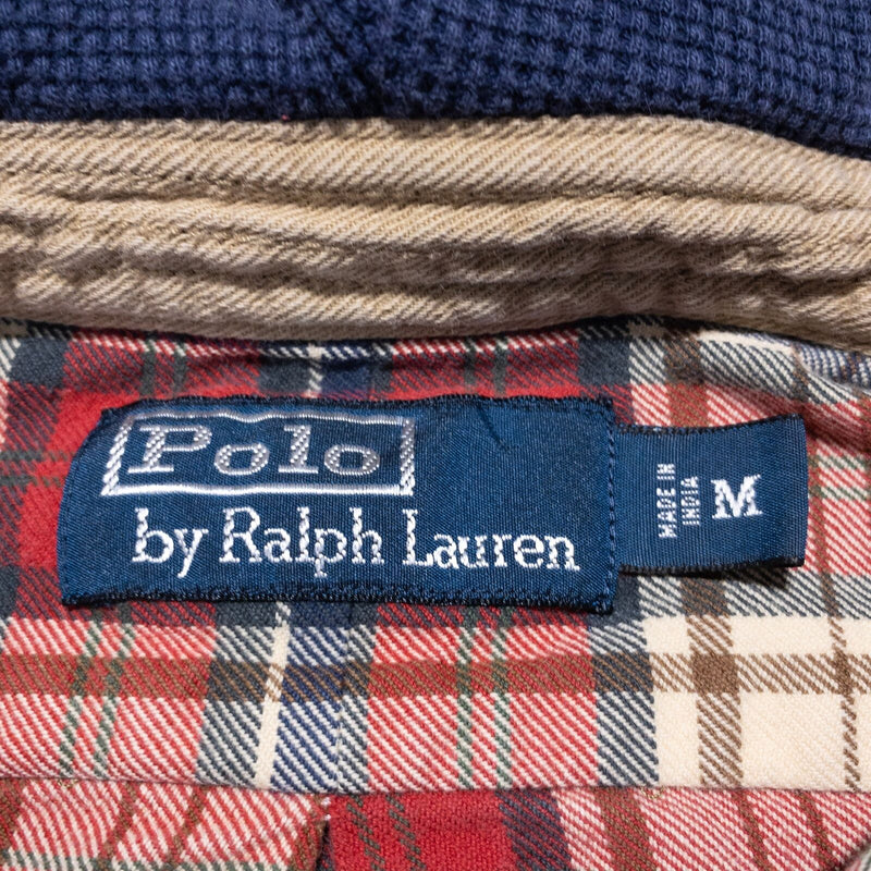 Polo Ralph Lauren Shirt Hoodie Men's Medium Red Plaid Button-Up