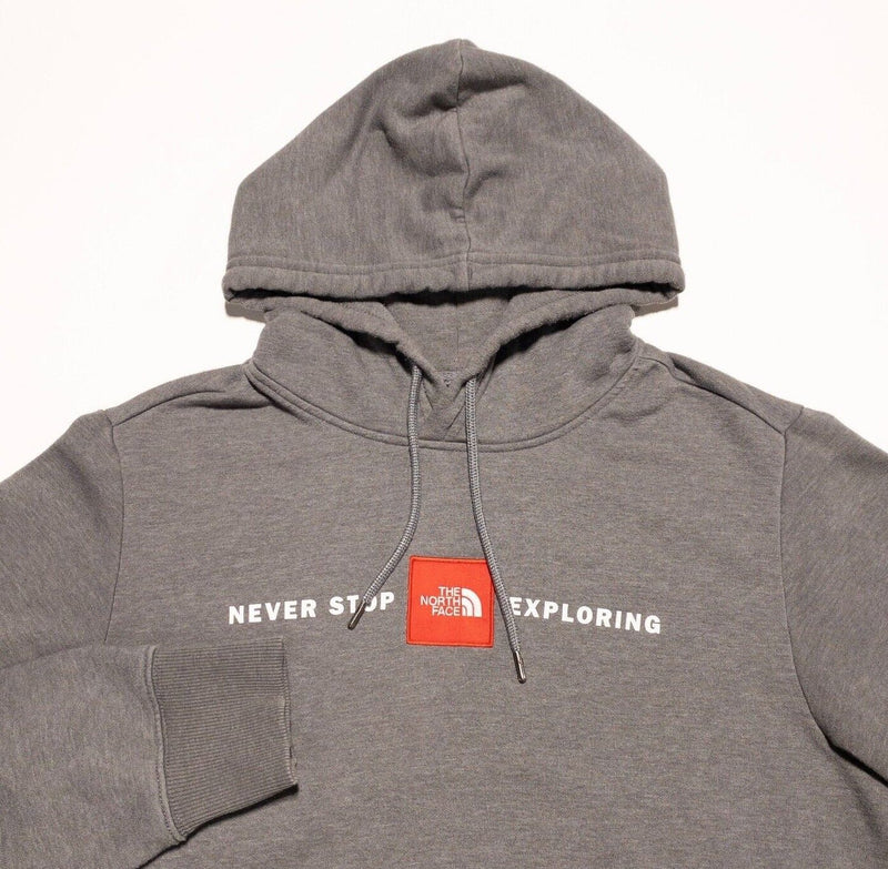 The North Face Hoodie Men's Large Pullover Gray Never Stop Exploring TNF Logo