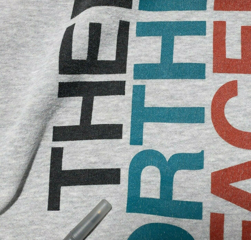 The North Face Logo Hoodie Heather Gray Pullover Sweatshirt Men's Medium