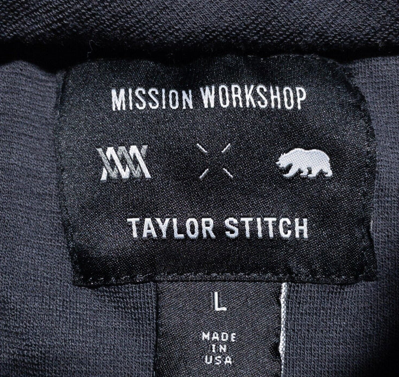 Mission Workshop x Taylor Stitch Henley Shirt Men's Large Merino Wool Knit Gray