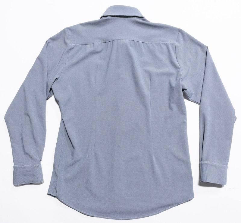 Mizzen+Main Shirt Men's Medium Trim Fit Leeward Collection Houndstooth Navy Blue
