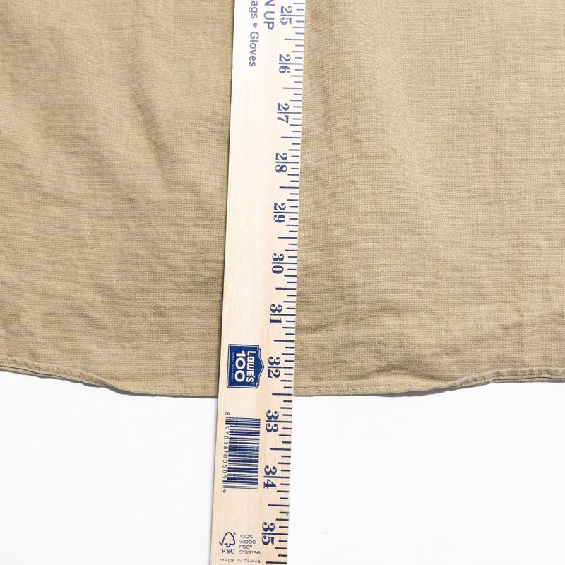 Polo Ralph Lauren 2XB Men's Shirt Linen Blend Button-Up Solid Beige Pockets