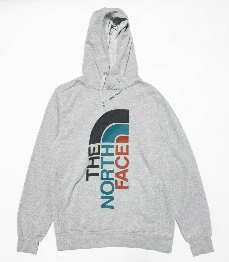 The North Face Logo Hoodie Heather Gray Pullover Sweatshirt Men's Medium