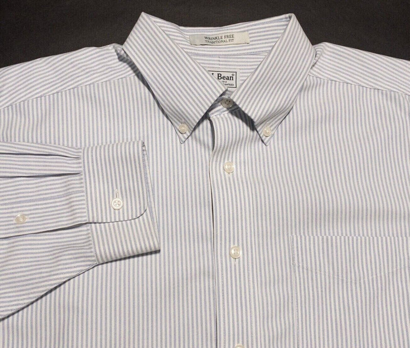 L.L. Bean Shirt 16.5-32 Men's Long Sleeve Wrinkle Free Button-Down Oxford Blue