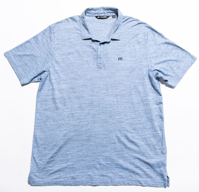 Travis Mathew Golf Polo Shirt Men's 2XL Wicking Stretch Polyester Blend Blue