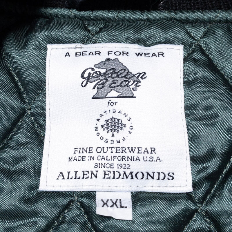 Golden Bear for Allen Edmonds Varsity Jacket Men's 2XL Wool Leather Lined Bomber