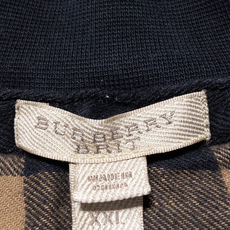Burberry Brit Sweatshirt Men's 2XL Solid Black Full Zip Embroidered Logo