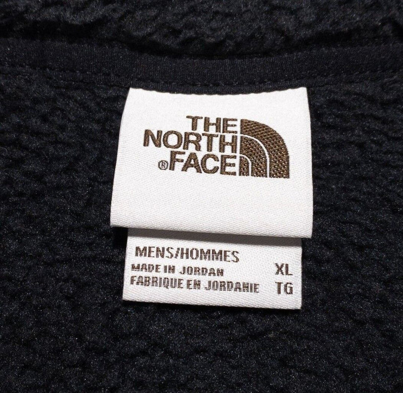 The North Face Fleece Vest Men's XL Full Zip Solid Black Pockets Casual Outdoor