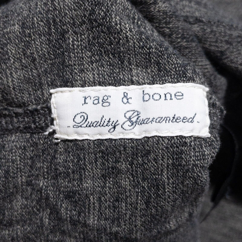 rag & bone Henley Shirt Men's Medium Heather Gray Long Sleeve Cotton Blend