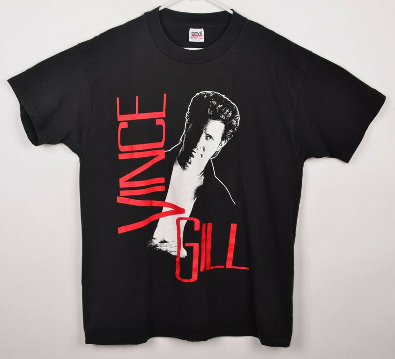 Vtg 1992 Vince Gill Men's Sz XL Black Graphic VG Country Tour Concert T-Shirt