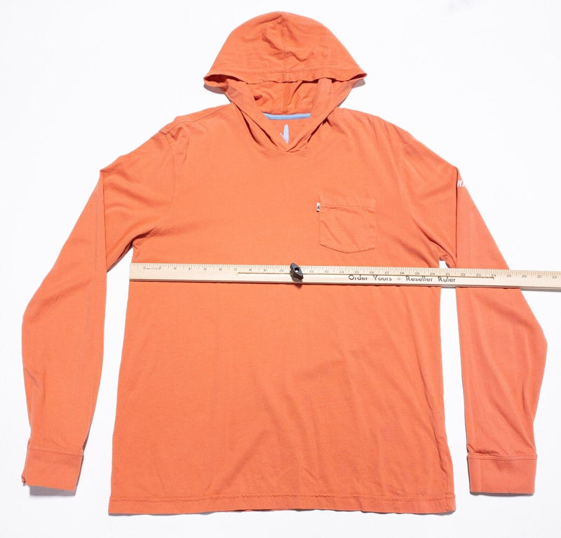 johnnie-O Hoodie Men's Medium Pullover Long Sleeve T-Shirt Salmon Orange Light