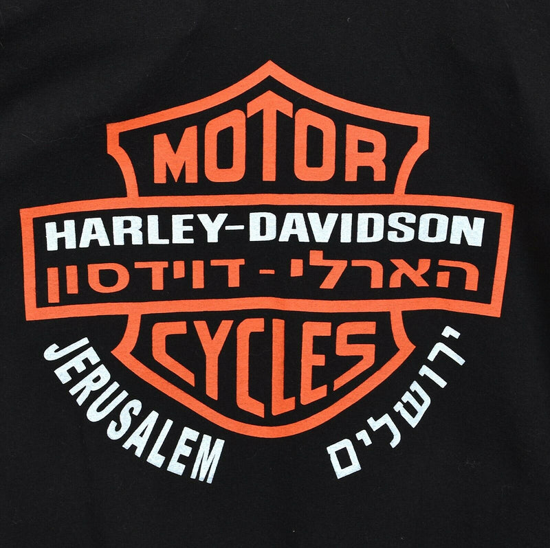 Vintage Harley-Davidson Men's Medium? Jerusalem Israel Hebrew Logo Black T-Shirt