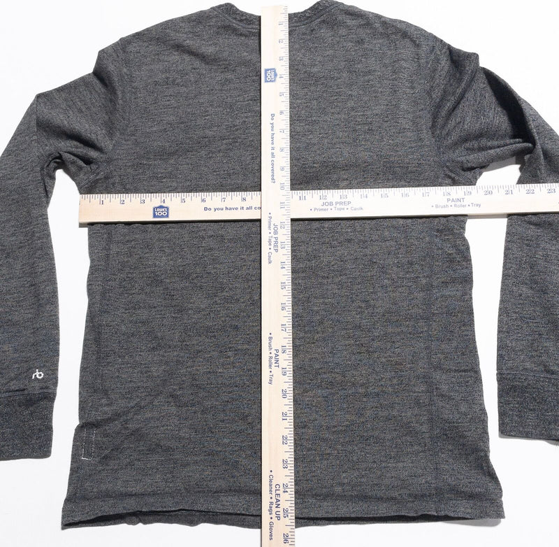 rag & bone Henley Shirt Men's Medium Heather Gray Long Sleeve Cotton Blend