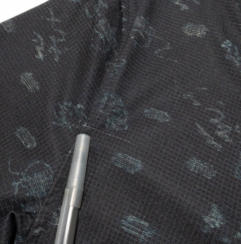 Lululemon Polo Men's Fits Small Pattern Print Abstract Black Green Wicking