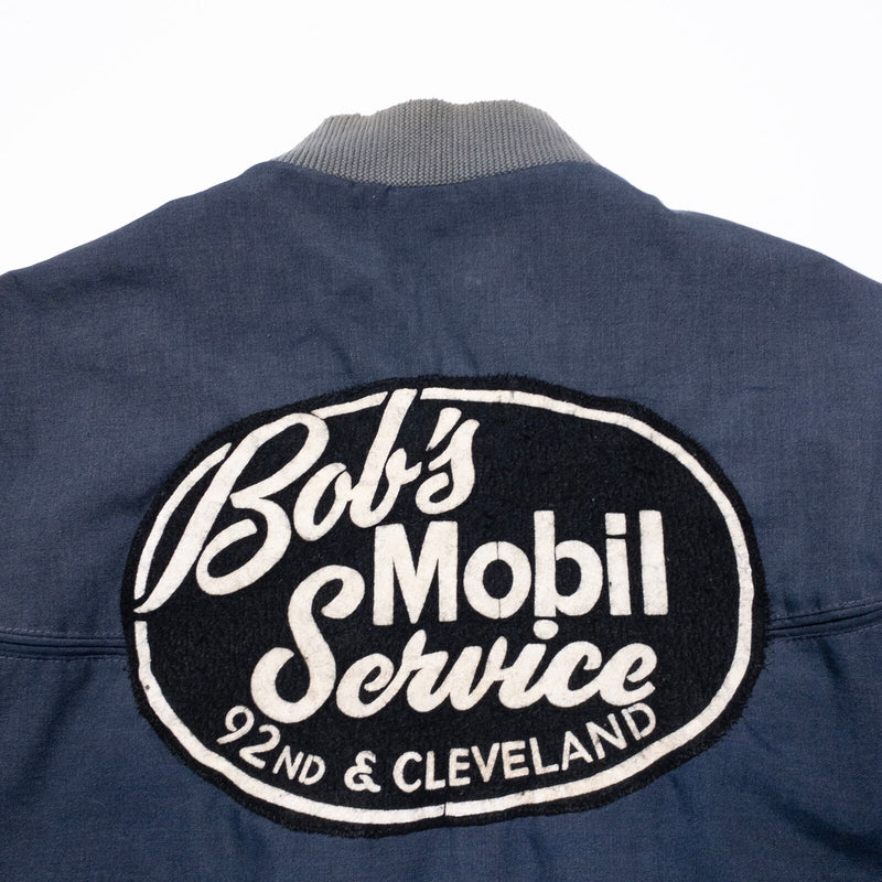 Vintage Towncraft Jacket Men's Medium 70s Penn-Prest Mechanic Mobil Patch Zip