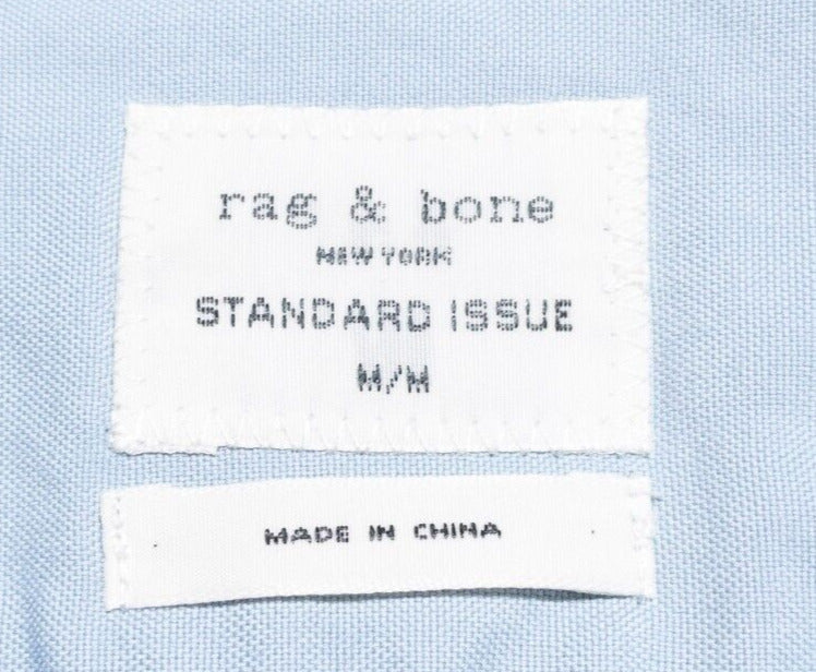 Rag & Bone Standard Issue Shirt Men's Medium Long Sleeve Button-Up Light Blue