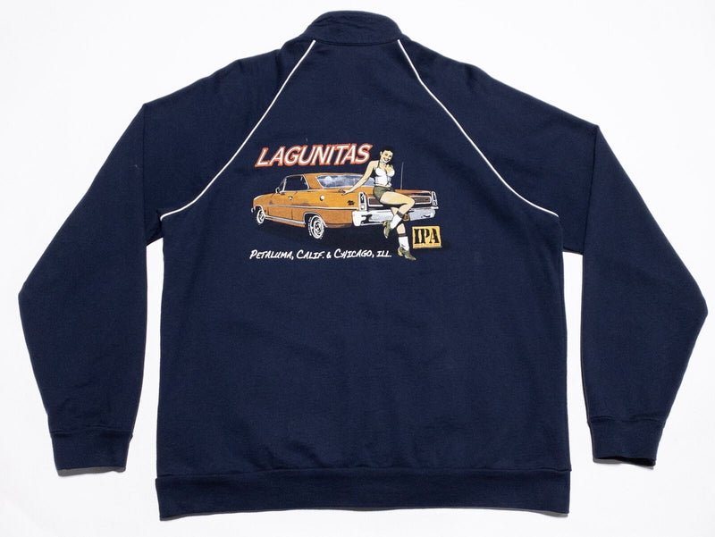 Lagunitas Brewing Sweatshirt Men's Large Dog Car Beer Full Zip California Fleece