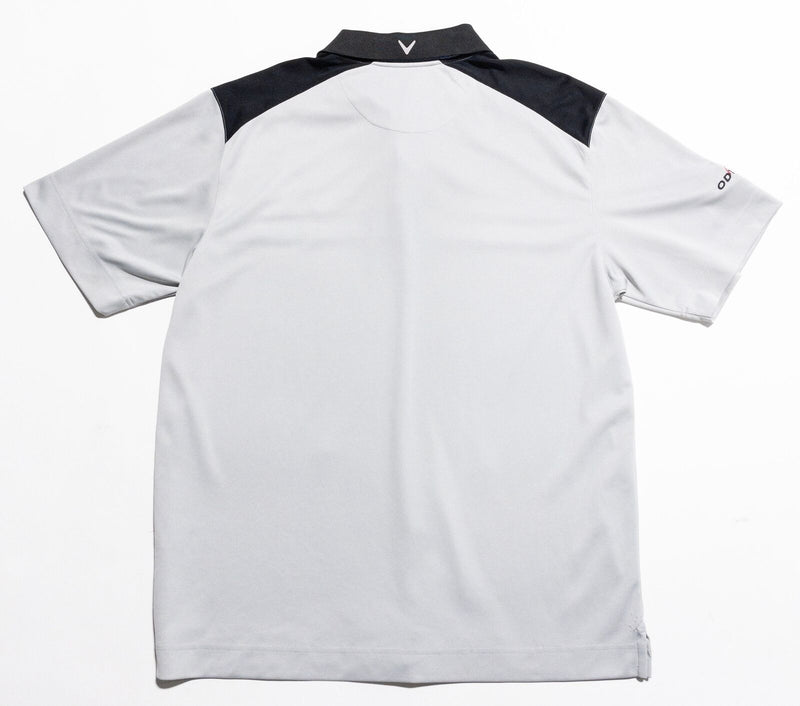 Callaway Logo Collar Polo Shirt Men's XL Golf Tour Issue Gray White Odyssey