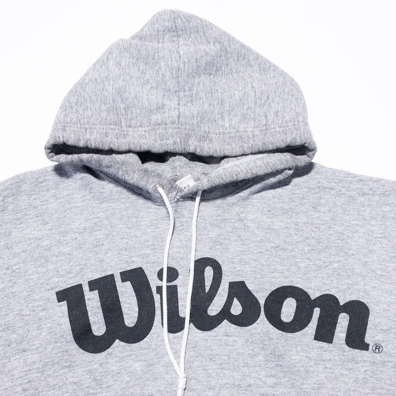 Vintage Wilson Hoodie Men's XL 80s Pullover Sweatshirt Heather Gray Logo USA