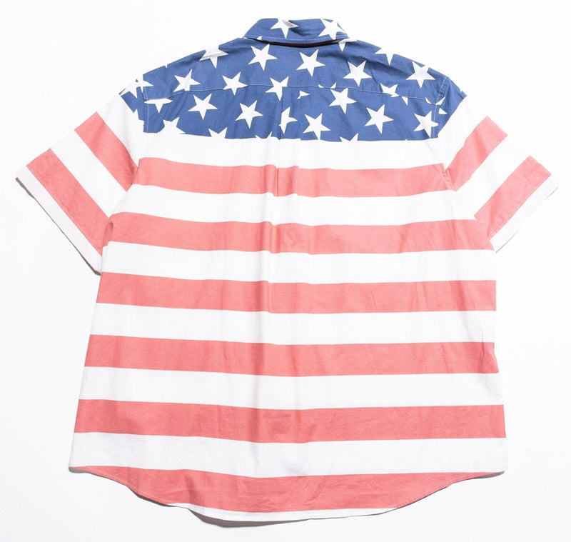 Vineyard Vines USA Flag Shirt Mens 2XL Classic Fit Whale Stars Stripes Patriotic