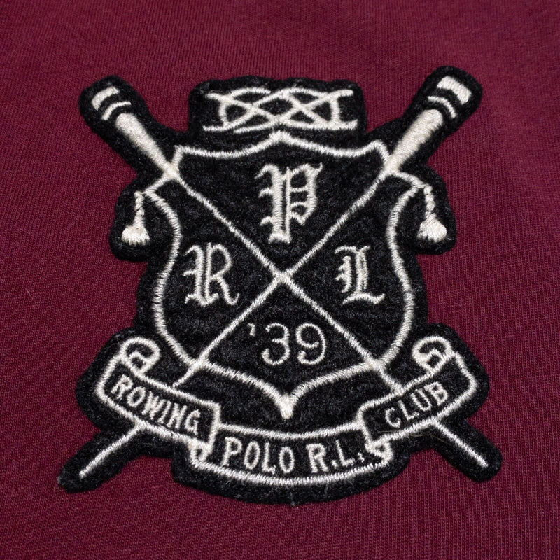 Polo Ralph Lauren Hoodie Shirt Men's Small Rugby Rowing Club Burgundy Preppy