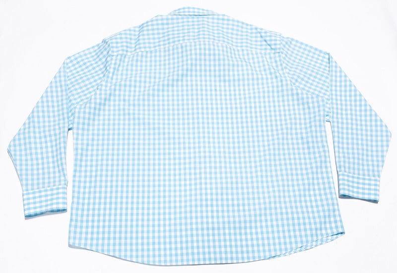 UNTUCKit Shirt Men's 3XLC (4XL) Wrinkle Free Blue Gingham Check XXXLC Classic