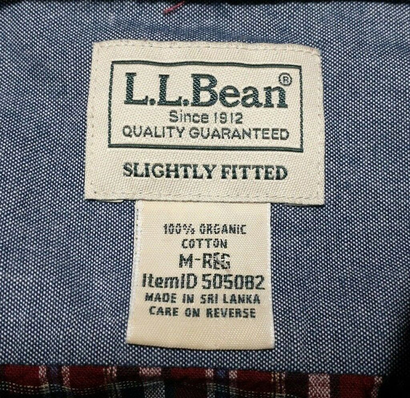 L.L. Bean Shirt Medium Men's Red Plaid Casco Bay Short Sleeve Button-Front