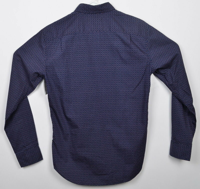 Bonobos Men's Small Slim Fit Navy Blue Geometric Aztec Chevron Button-Down Shirt