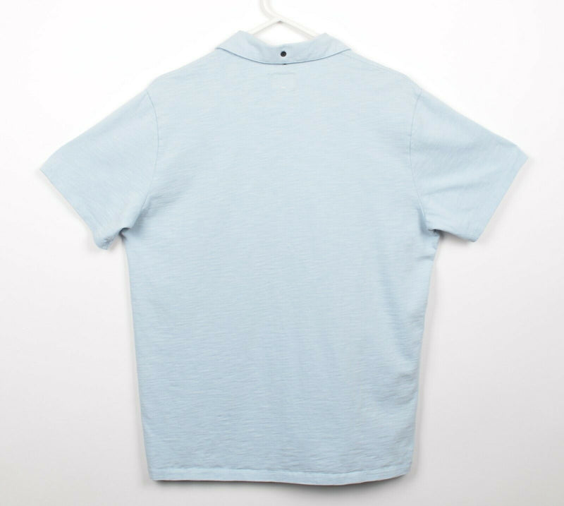 Rag & Bone Men's Sz Large Light Heather Blue Embroidered Logo Polo Shirt