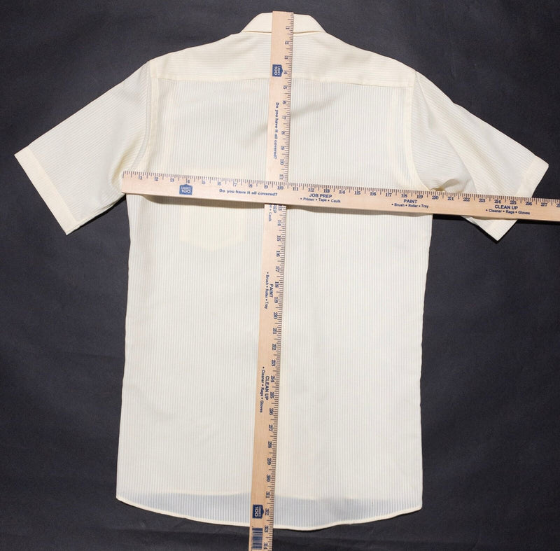 Vintage Christian Dior Shirt Men's 14.5 (Small) 80s Button-Up Short Sleeve Ivory