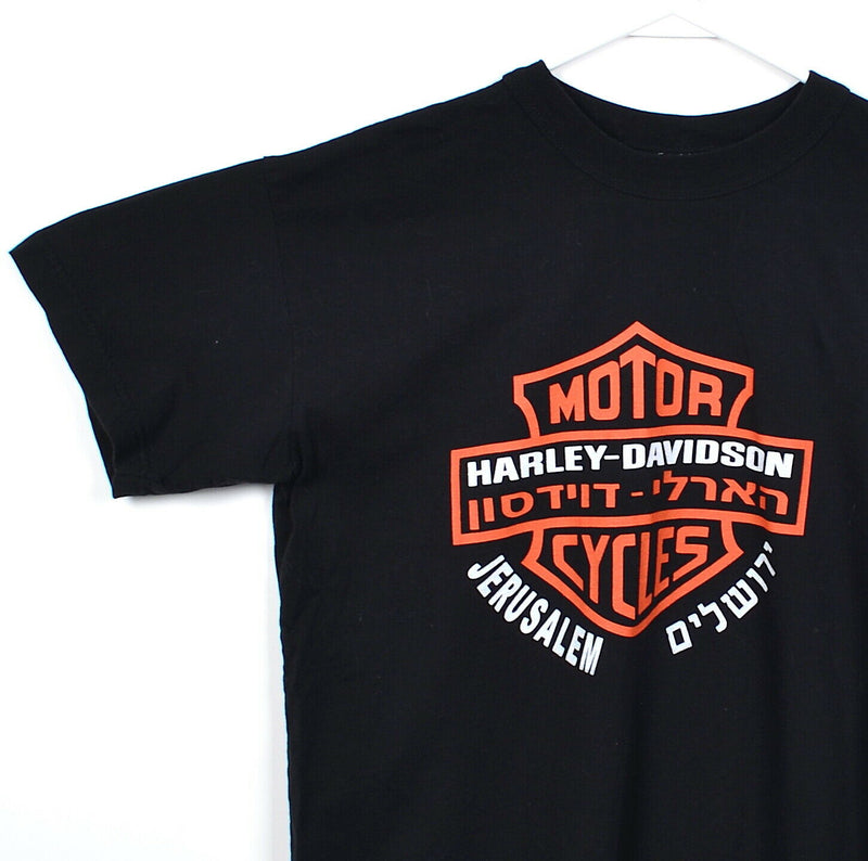 Vintage Harley-Davidson Men's Medium? Jerusalem Israel Hebrew Logo Black T-Shirt