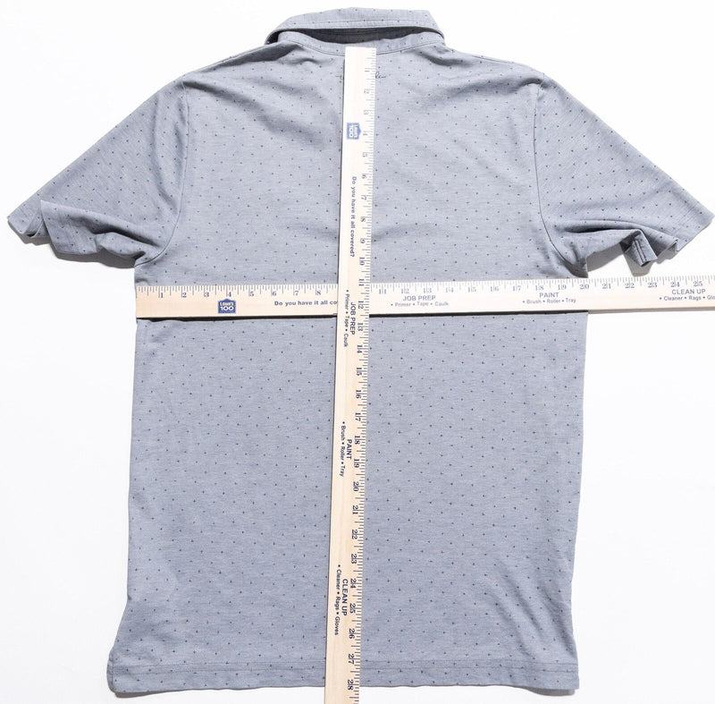 Travis Mathew Golf Polo Shirt Men's Medium Wicking Stretch Gray Geometric