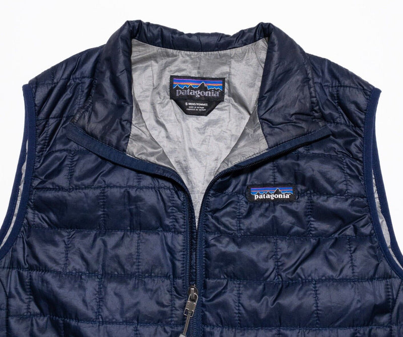 Patagonia Nano Puff Vest Men's Small Primaloft Full Zip Navy Blue Outdoor 84241