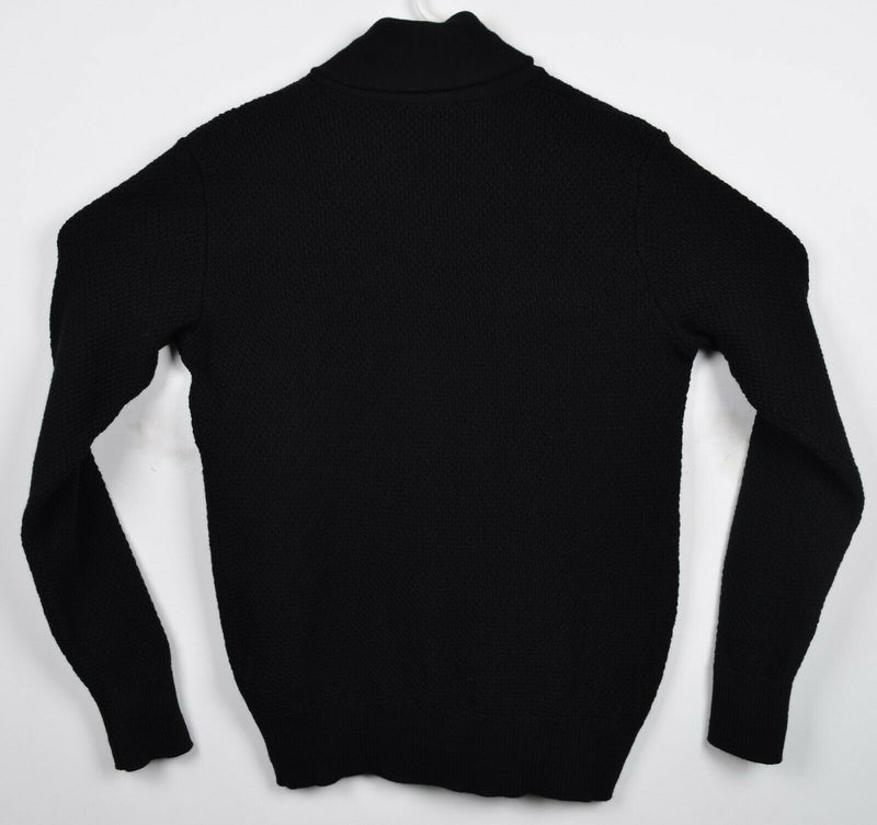 Rag & Bone Men Small Merino Wool Blend Black Knit Shawl Collar Cardigan Sweater