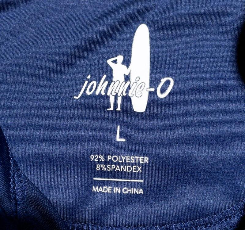 johnnie-O 1/4 Zip Men's Large Flex Prep-Formance Pullover Blue Wicking Stretch